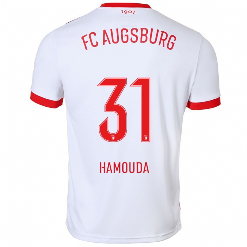 ילדים Hania Hamouda #31 לבן אדום ג'רזי ביתית 2025/26 חולצה קצרה