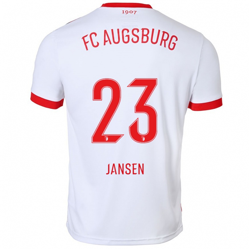 ילדים Annika Jansen #23 לבן אדום ג'רזי ביתית 2025/26 חולצה קצרה