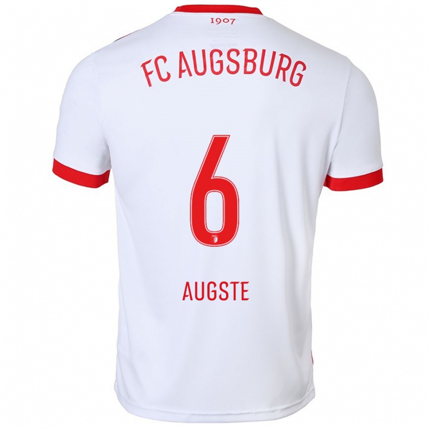 ילדים Julian Augste #6 לבן אדום ג'רזי ביתית 2025/26 חולצה קצרה