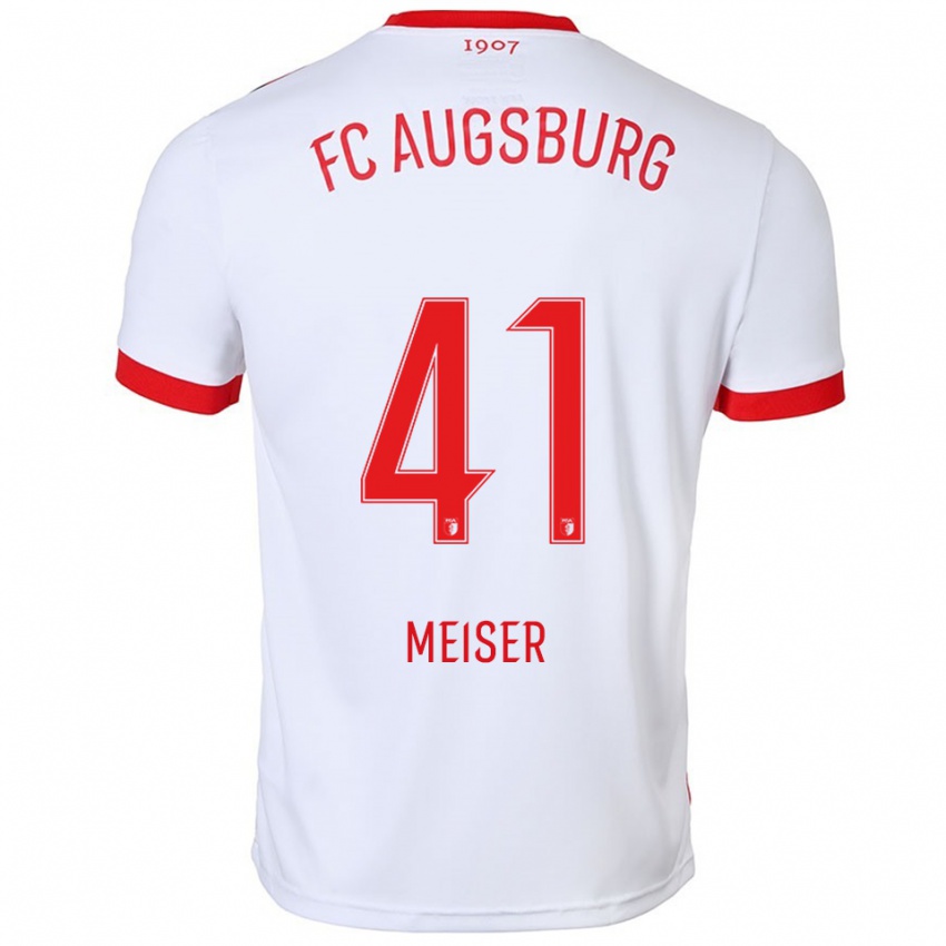 ילדים Felix Meiser #41 לבן אדום ג'רזי ביתית 2025/26 חולצה קצרה