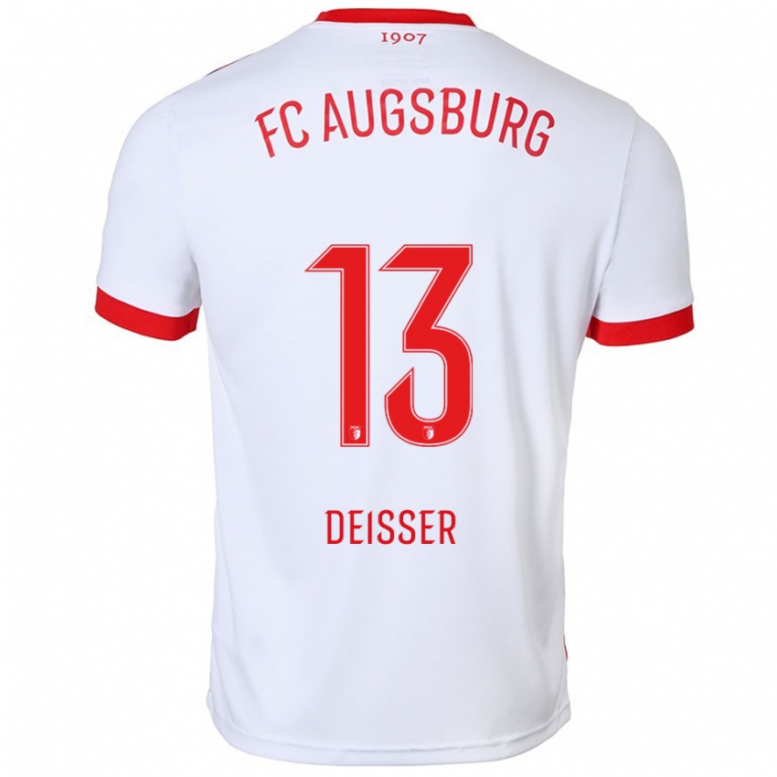 ילדים Anna Deißer #13 לבן אדום ג'רזי ביתית 2025/26 חולצה קצרה