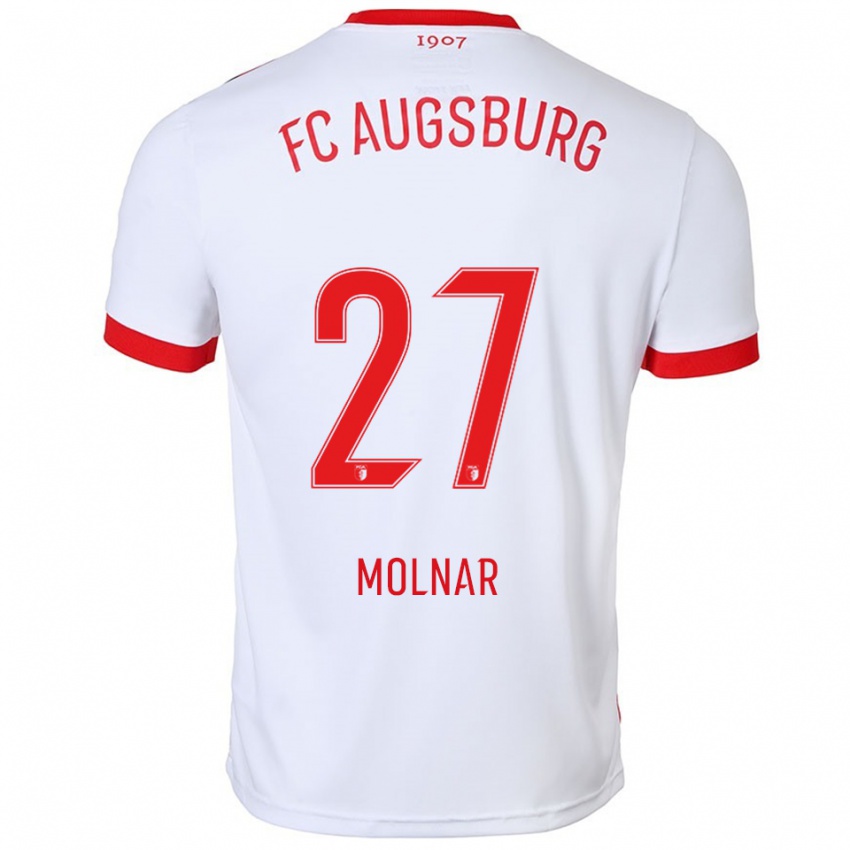 ילדים Lars Molnar #27 לבן אדום ג'רזי ביתית 2025/26 חולצה קצרה