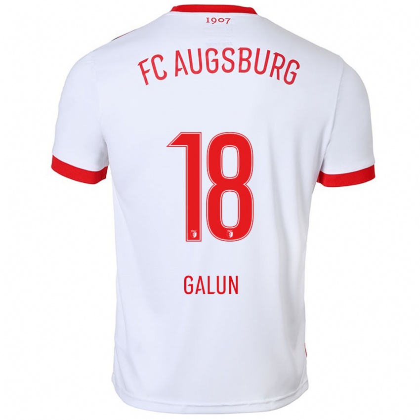ילדים Damian Galun #18 לבן אדום ג'רזי ביתית 2025/26 חולצה קצרה