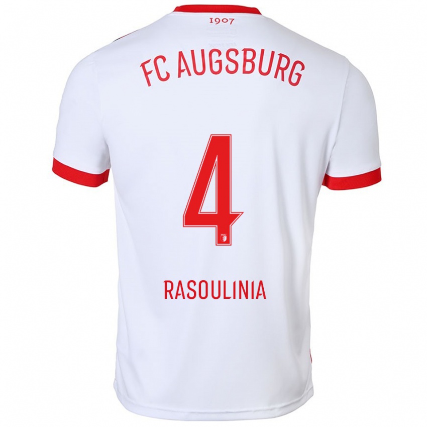 ילדים Nick Rasoulinia #4 לבן אדום ג'רזי ביתית 2025/26 חולצה קצרה