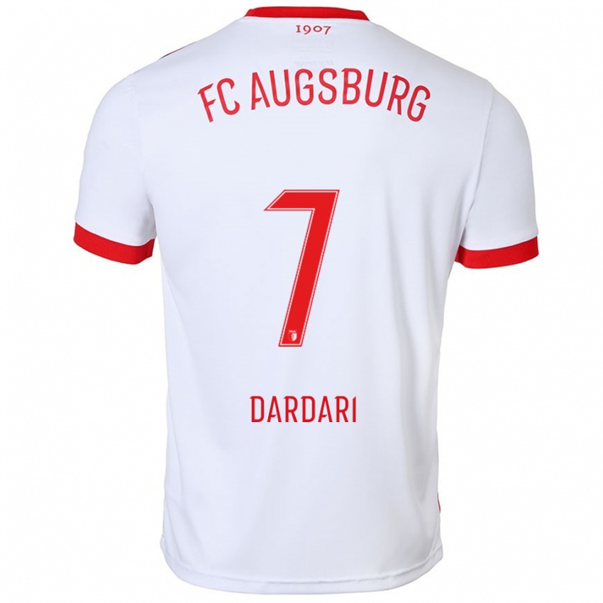 ילדים איימן דרדרי #7 לבן אדום ג'רזי ביתית 2025/26 חולצה קצרה