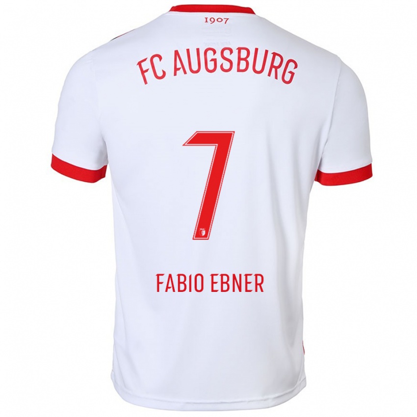 ילדים פאביו אבנר #7 לבן אדום ג'רזי ביתית 2025/26 חולצה קצרה