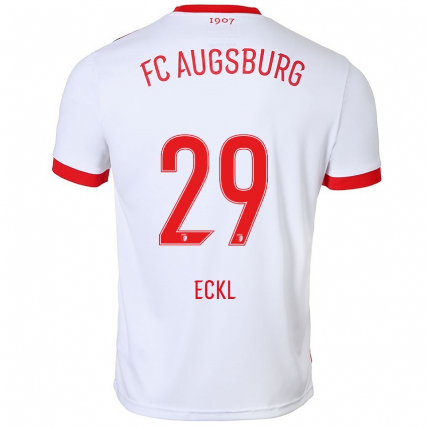 ילדים Florian Eckl #29 לבן אדום ג'רזי ביתית 2025/26 חולצה קצרה