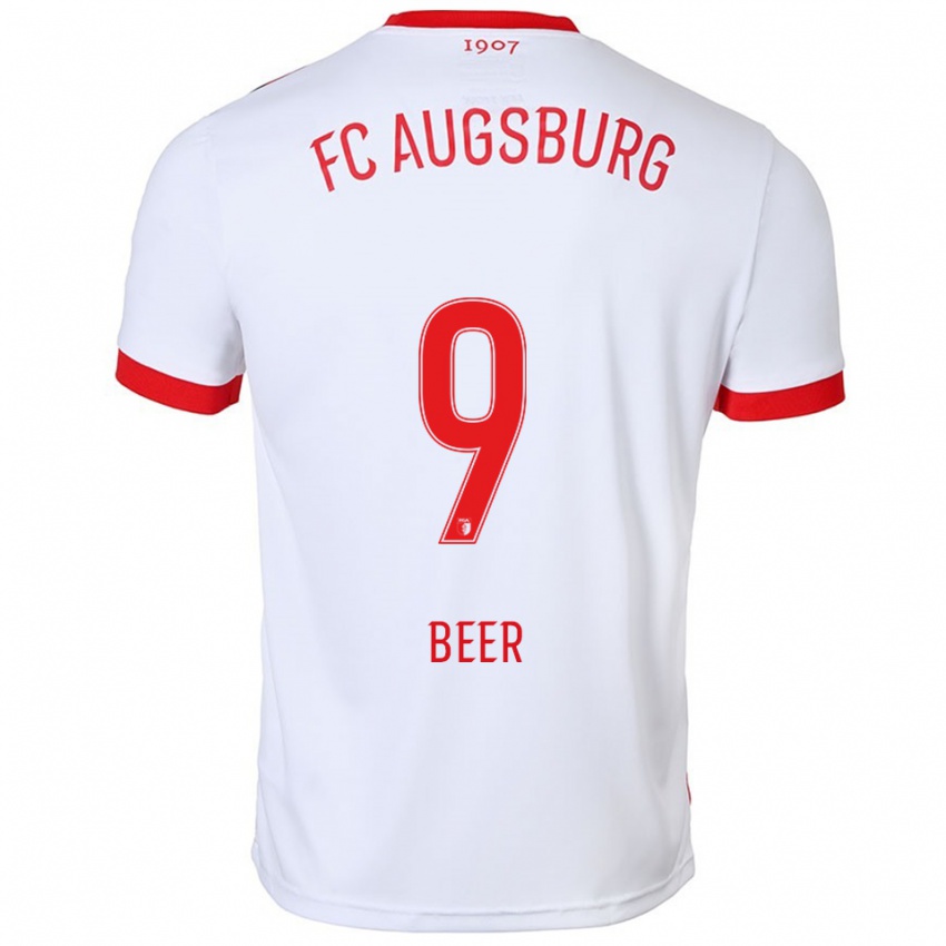 ילדים Eliah Beer #9 לבן אדום ג'רזי ביתית 2025/26 חולצה קצרה