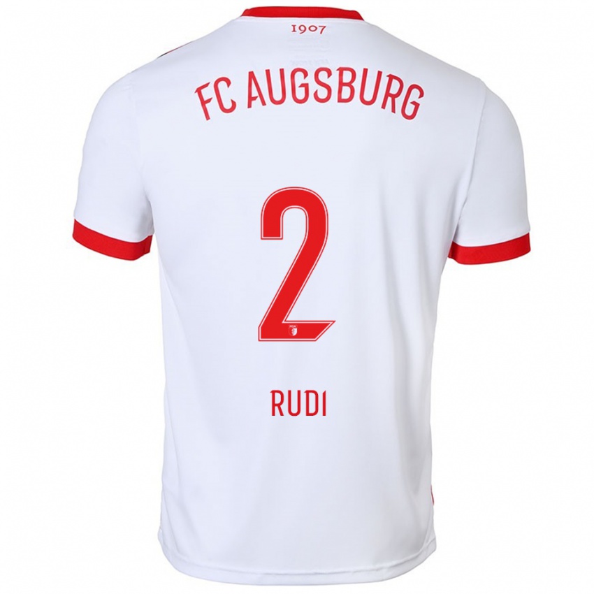 ילדים Rafael Rudi #2 לבן אדום ג'רזי ביתית 2025/26 חולצה קצרה