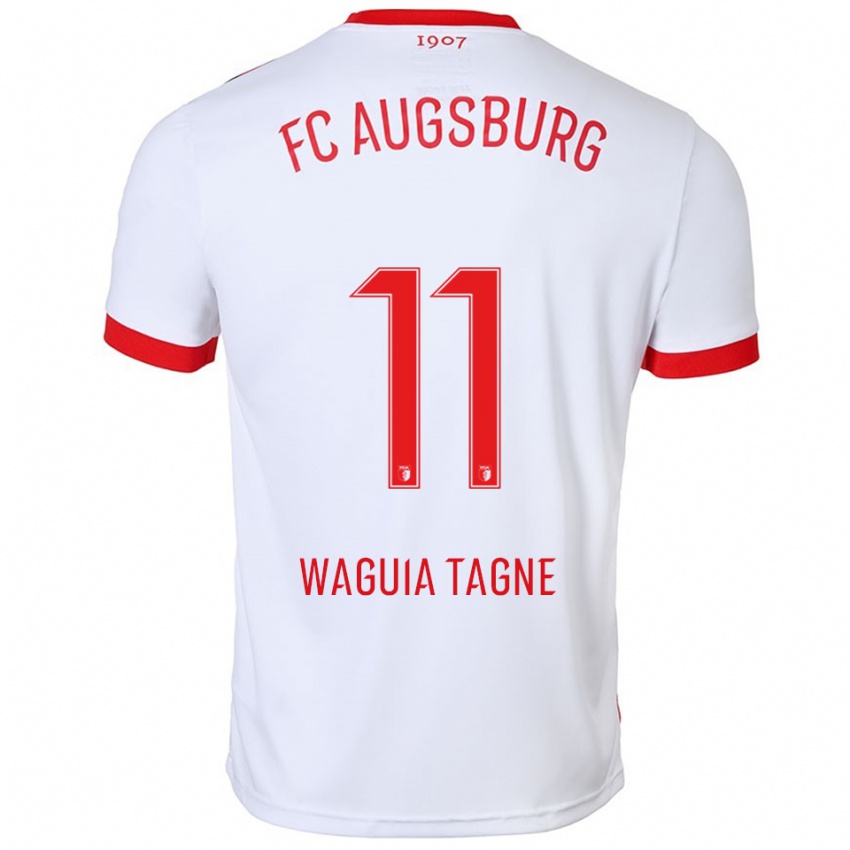 ילדים Evan Waguia Tagne #11 לבן אדום ג'רזי ביתית 2025/26 חולצה קצרה