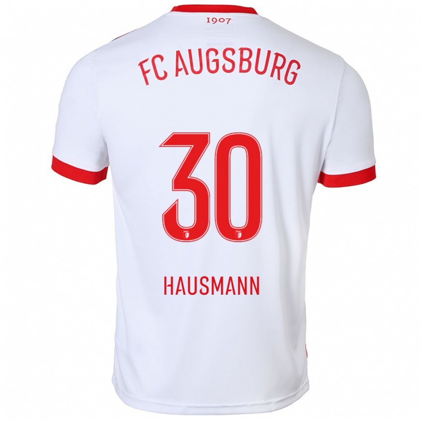ילדים Daniel Hausmann #30 לבן אדום ג'רזי ביתית 2025/26 חולצה קצרה