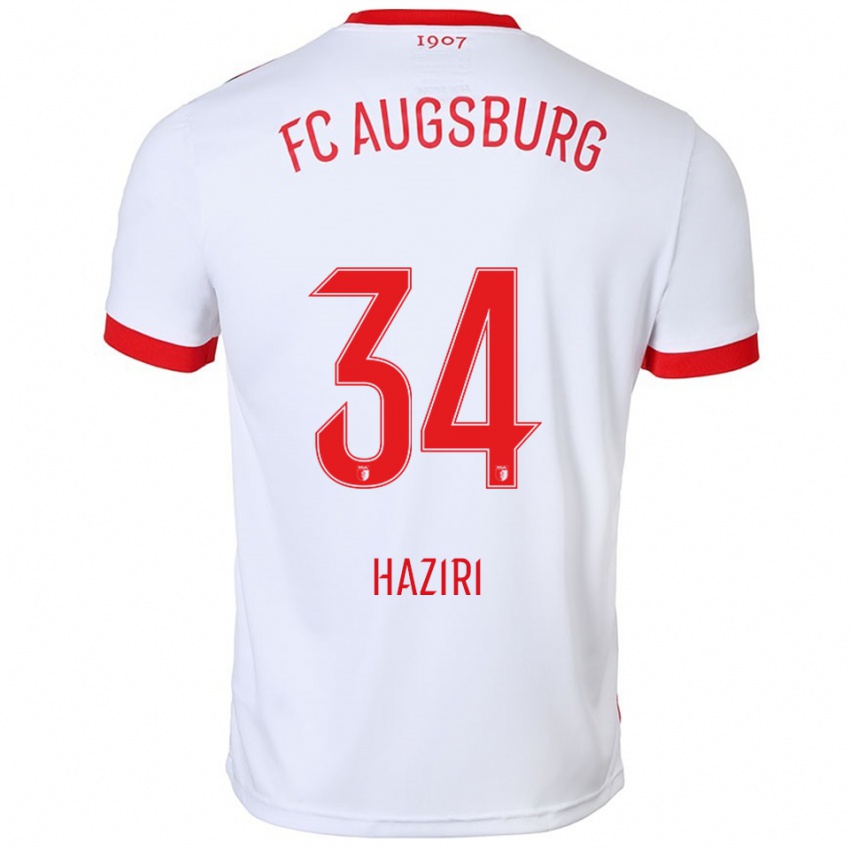 ילדים Edi Haziri #34 לבן אדום ג'רזי ביתית 2025/26 חולצה קצרה
