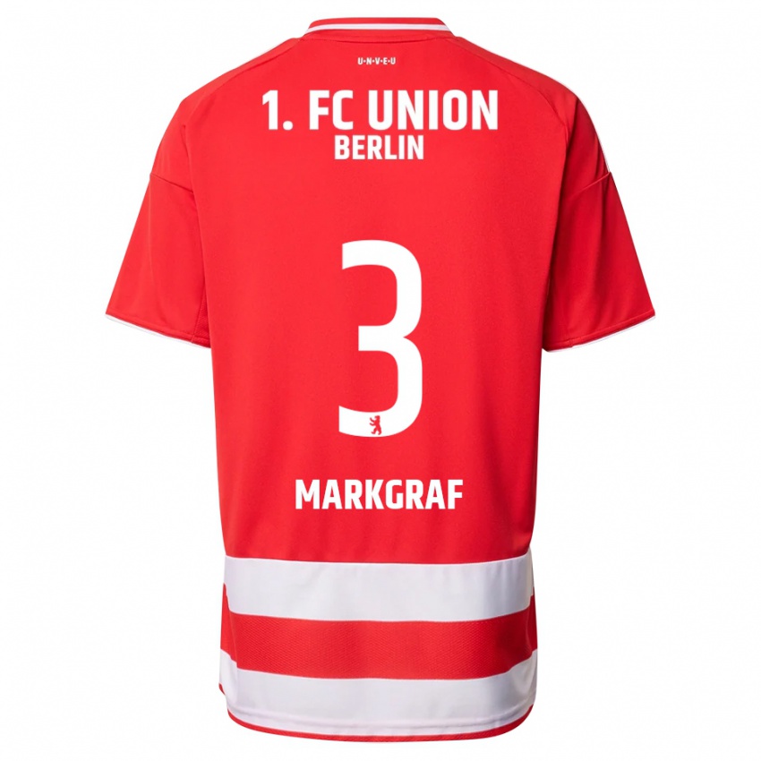 ילדים Andrik Markgraf #3 אדום לבן ג'רזי ביתית 2025/26 חולצה קצרה