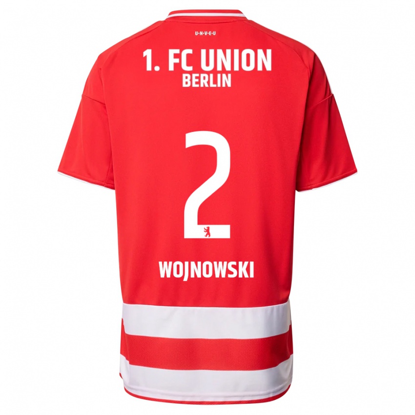 ילדים Wiktorian Wojnowski #2 אדום לבן ג'רזי ביתית 2025/26 חולצה קצרה