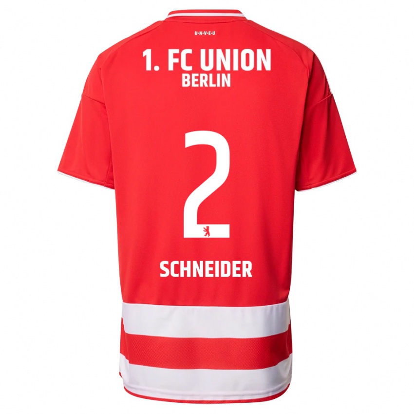 ילדים Tomke Schneider #2 אדום לבן ג'רזי ביתית 2025/26 חולצה קצרה
