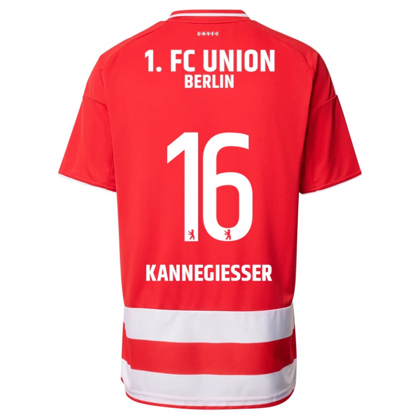 ילדים טום קנגיסר #16 אדום לבן ג'רזי ביתית 2025/26 חולצה קצרה