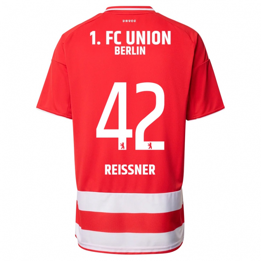 ילדים נאיקה רייסנר #42 אדום לבן ג'רזי ביתית 2025/26 חולצה קצרה
