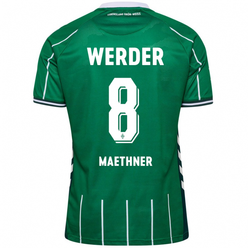 ילדים Finn Maethner #8 ירוק לבן ג'רזי ביתית 2025/26 חולצה קצרה