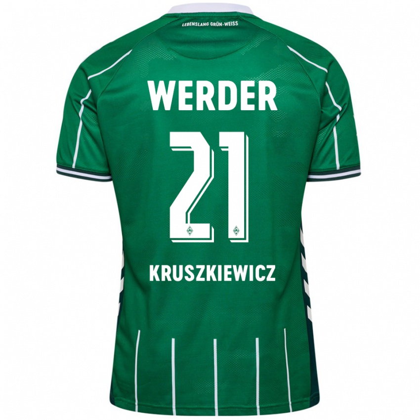 ילדים יעקב קרושקביץ' #21 ירוק לבן ג'רזי ביתית 2025/26 חולצה קצרה