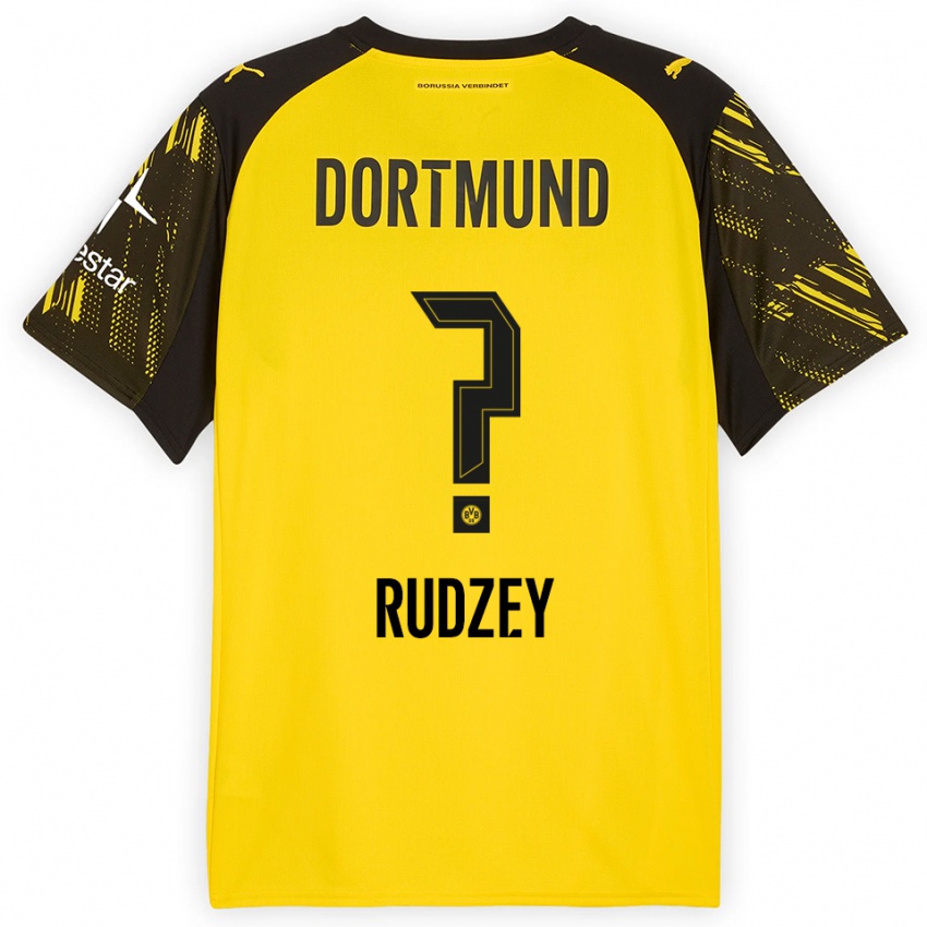 ילדים Nazariy Rudzey #0 צהוב שחור ג'רזי ביתית 2025/26 חולצה קצרה