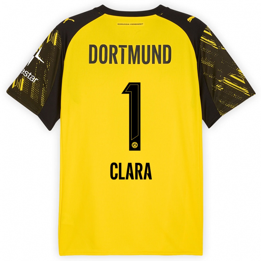ילדים קלרה וולטרינג #1 צהוב שחור ג'רזי ביתית 2025/26 חולצה קצרה
