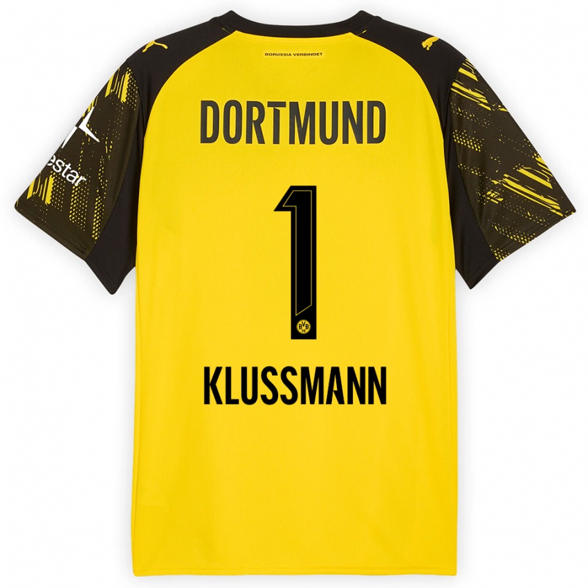 ילדים לאון קלוסמן #1 צהוב שחור ג'רזי ביתית 2025/26 חולצה קצרה