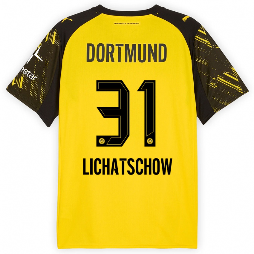 ילדים Deniese Lichatschow #31 צהוב שחור ג'רזי ביתית 2025/26 חולצה קצרה