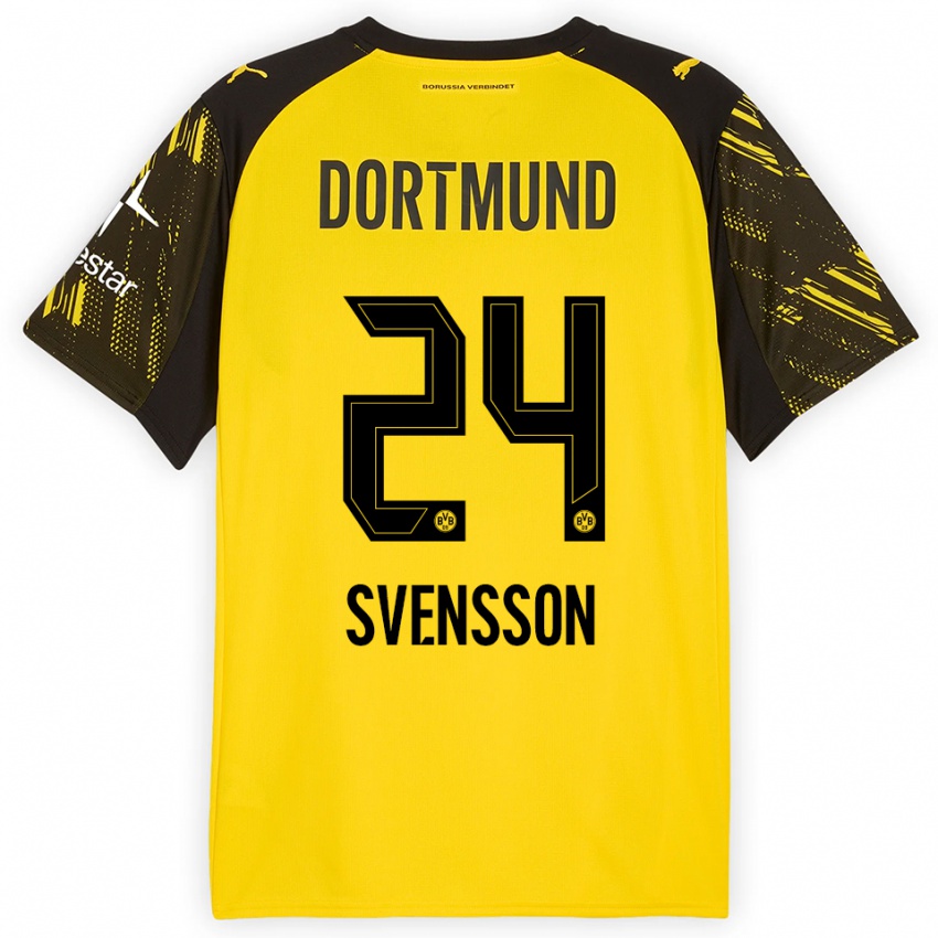 ילדים דניאל סוונסון #24 צהוב שחור ג'רזי ביתית 2025/26 חולצה קצרה