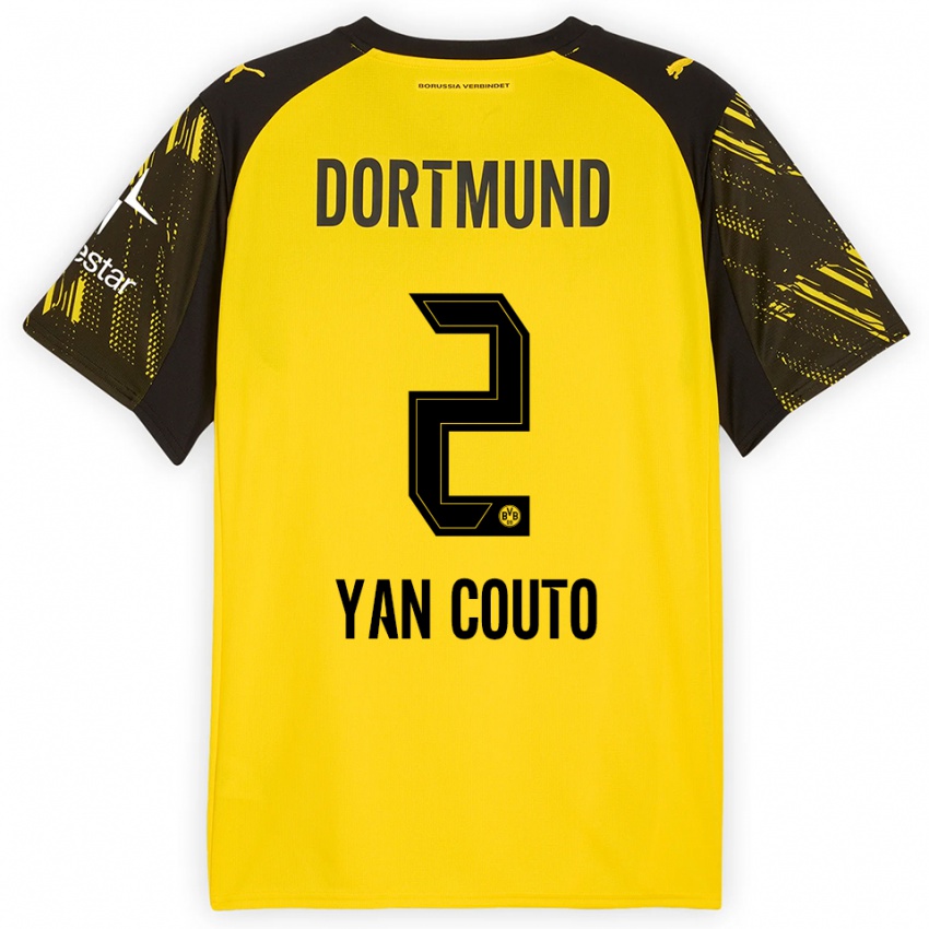 ילדים יאן קוטו #2 צהוב שחור ג'רזי ביתית 2025/26 חולצה קצרה