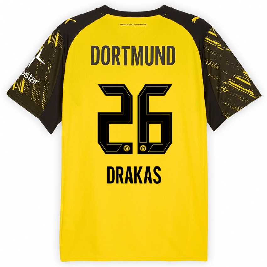 ילדים צ׳ראלאמפוס באביס דראקאס #26 צהוב שחור ג'רזי ביתית 2025/26 חולצה קצרה