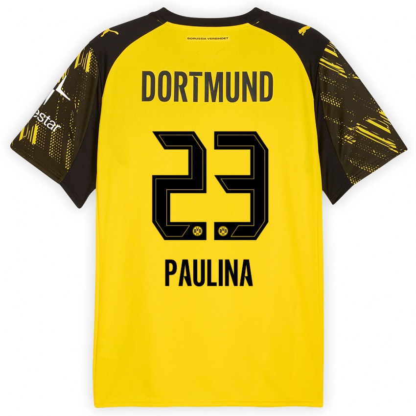 ילדים ג׳ורדי פוליינה #23 צהוב שחור ג'רזי ביתית 2025/26 חולצה קצרה