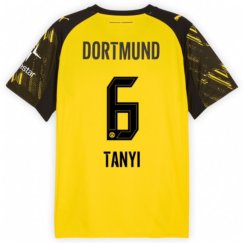ילדים Paul Tanyi #6 צהוב שחור ג'רזי ביתית 2025/26 חולצה קצרה