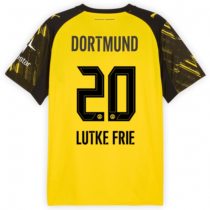 ילדים דניס ליטקה-פרי #20 צהוב שחור ג'רזי ביתית 2025/26 חולצה קצרה