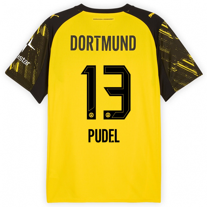 ילדים ביאנה פודל #13 צהוב שחור ג'רזי ביתית 2025/26 חולצה קצרה