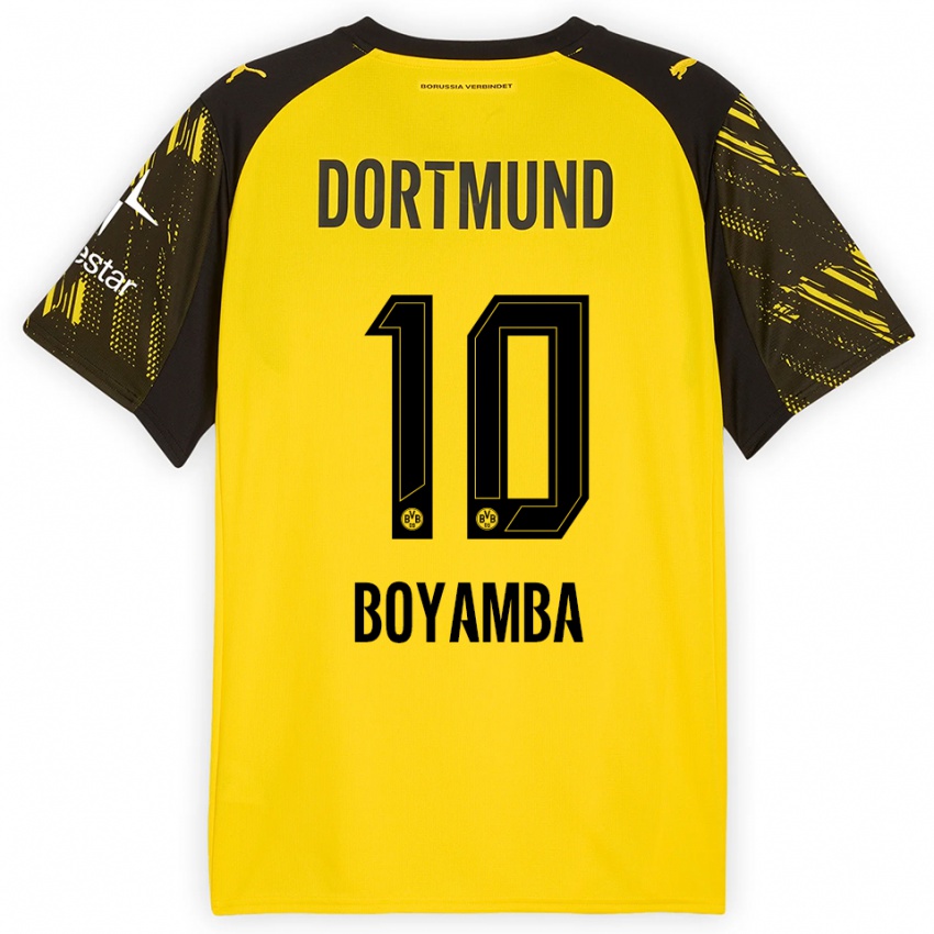 ילדים ג׳וסף בויאמבה #10 צהוב שחור ג'רזי ביתית 2025/26 חולצה קצרה