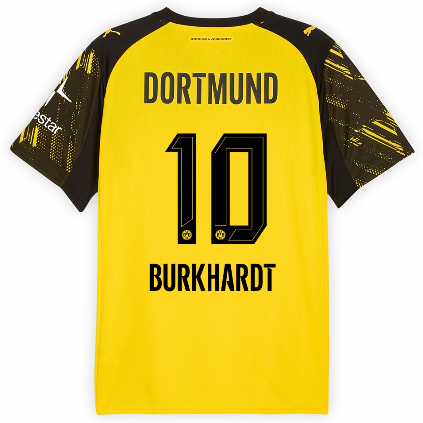 ילדים Till Burkhardt #10 צהוב שחור ג'רזי ביתית 2025/26 חולצה קצרה