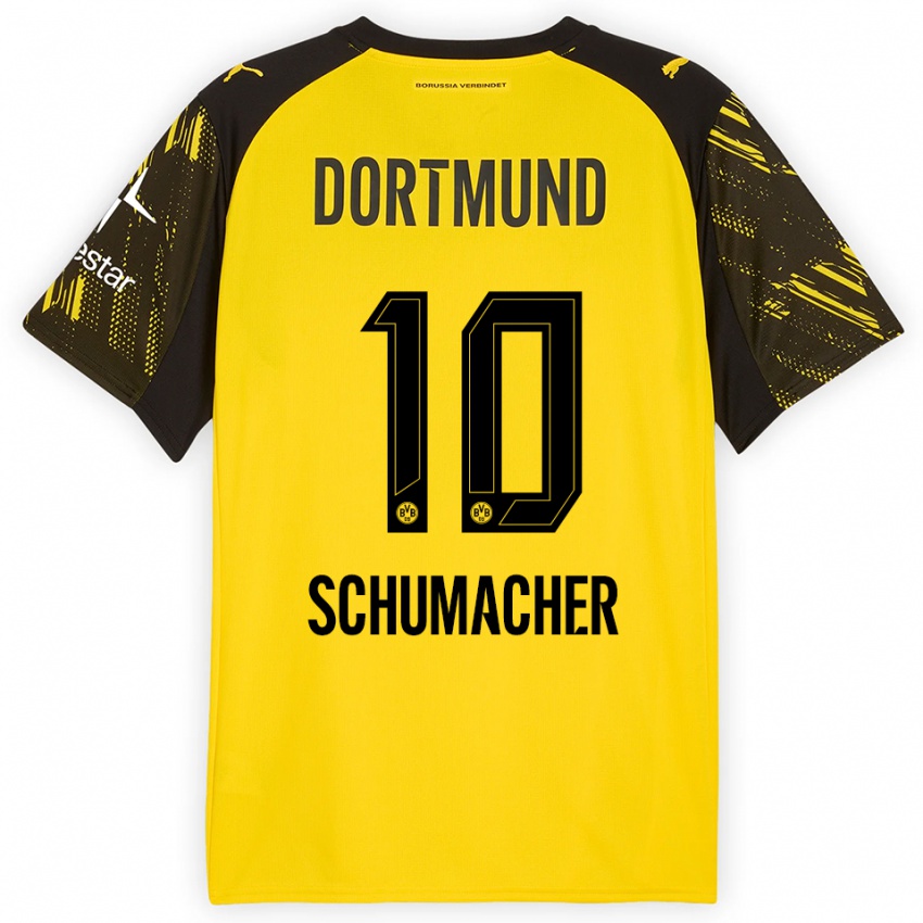 ילדים Rita Schumacher #10 צהוב שחור ג'רזי ביתית 2025/26 חולצה קצרה