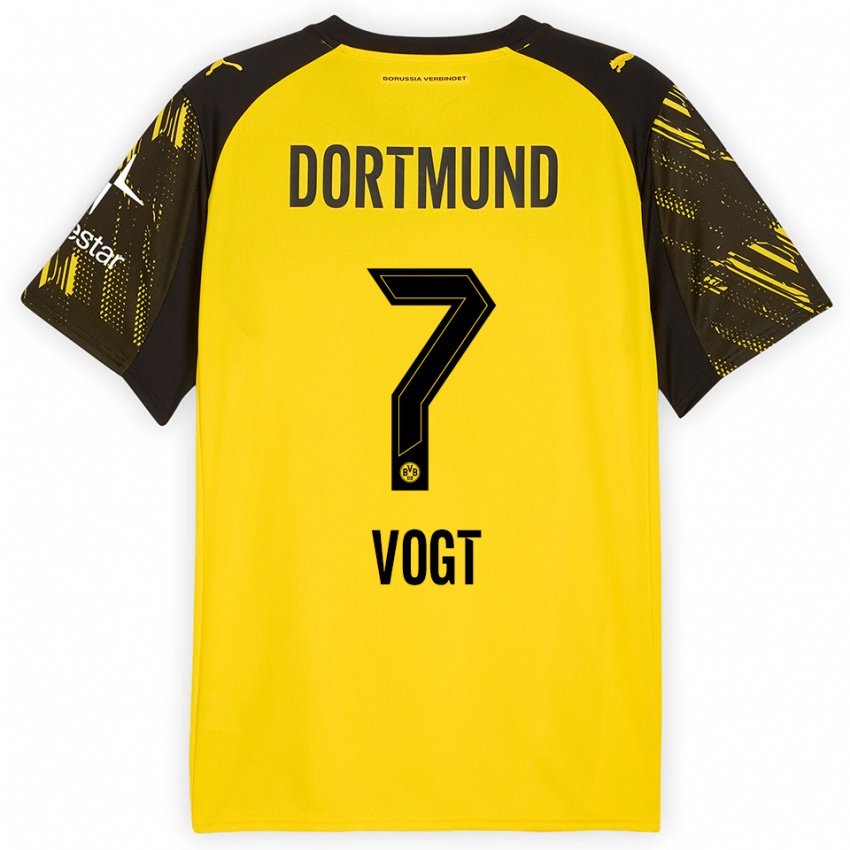 ילדים לוין פוגט #7 צהוב שחור ג'רזי ביתית 2025/26 חולצה קצרה