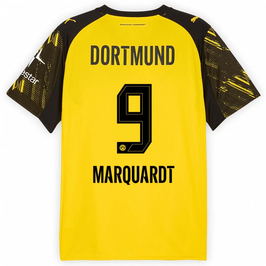 ילדים Dana Marquardt #9 צהוב שחור ג'רזי ביתית 2025/26 חולצה קצרה