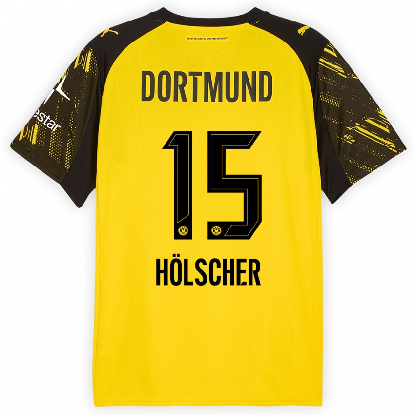 ילדים מאטס הלשר #15 צהוב שחור ג'רזי ביתית 2025/26 חולצה קצרה