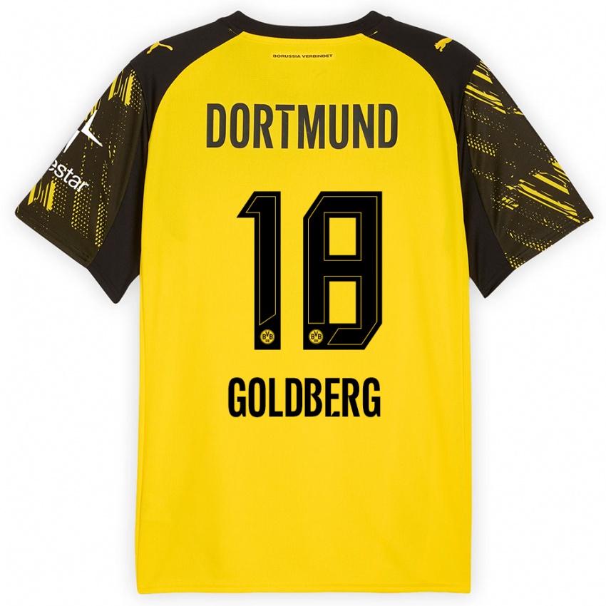 ילדים Niclas Goldberg #18 צהוב שחור ג'רזי ביתית 2025/26 חולצה קצרה