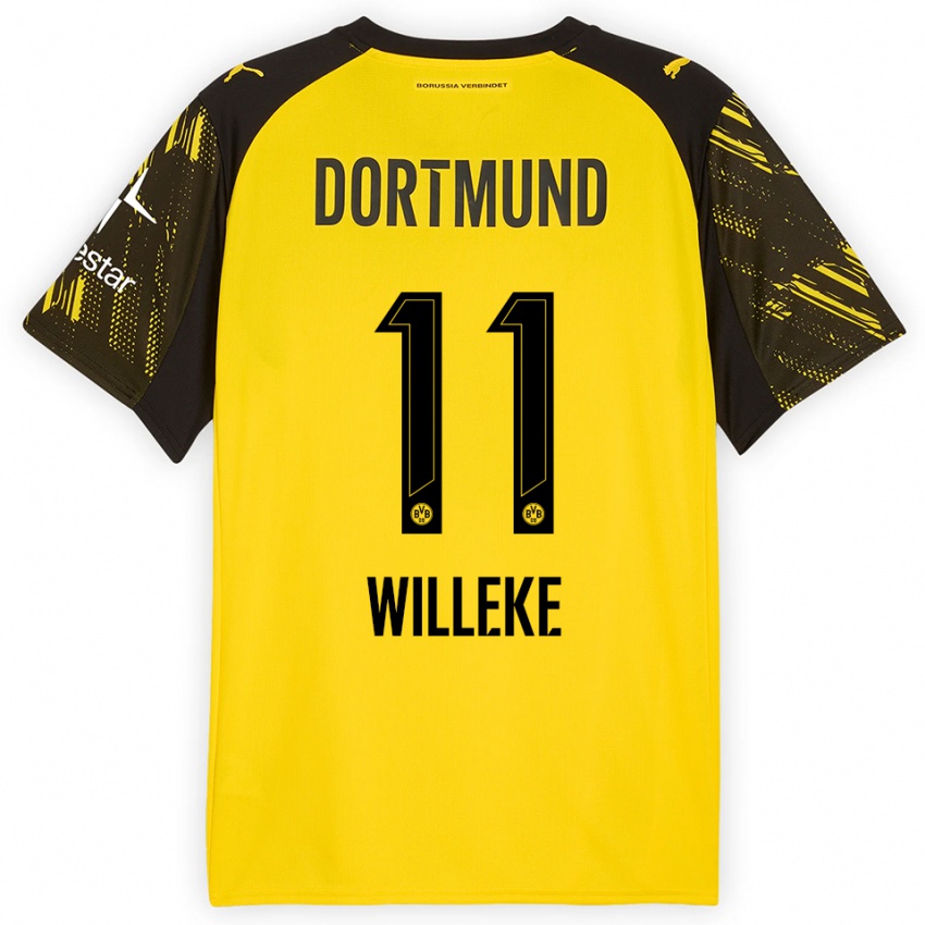 ילדים נורה וילקה #11 צהוב שחור ג'רזי ביתית 2025/26 חולצה קצרה