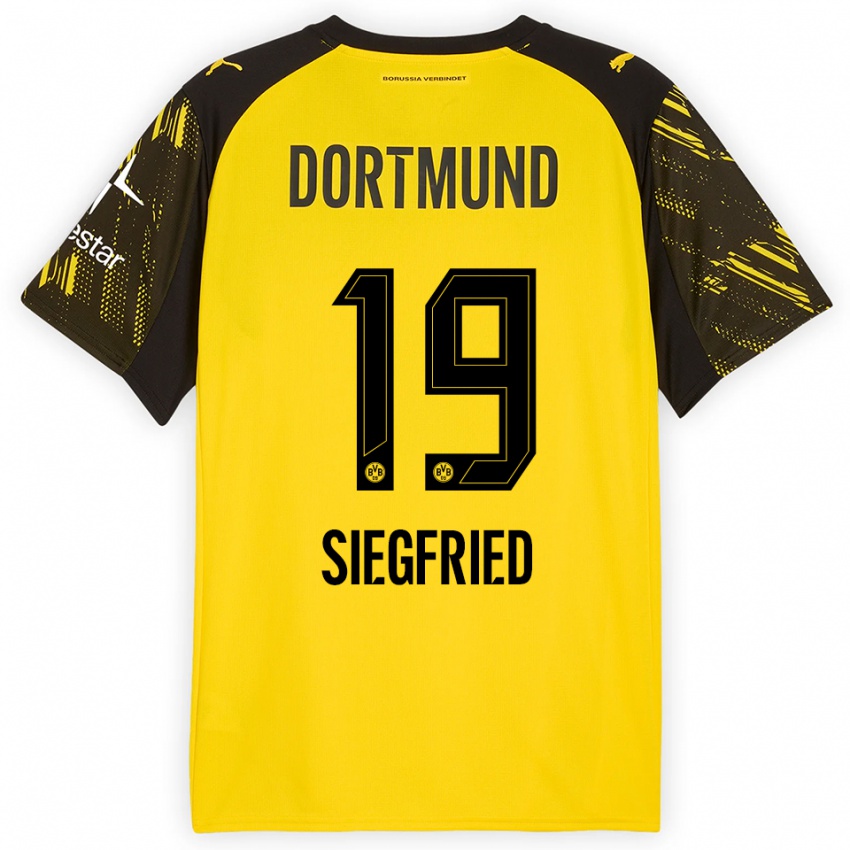 ילדים יאנץ זיגפריד #19 צהוב שחור ג'רזי ביתית 2025/26 חולצה קצרה