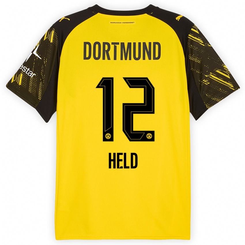 ילדים אהרון הלד #12 צהוב שחור ג'רזי ביתית 2025/26 חולצה קצרה