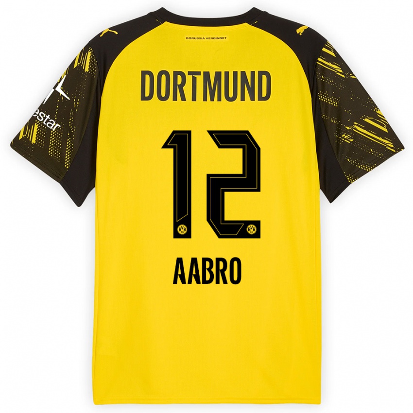 ילדים גוסטב אברו #12 צהוב שחור ג'רזי ביתית 2025/26 חולצה קצרה