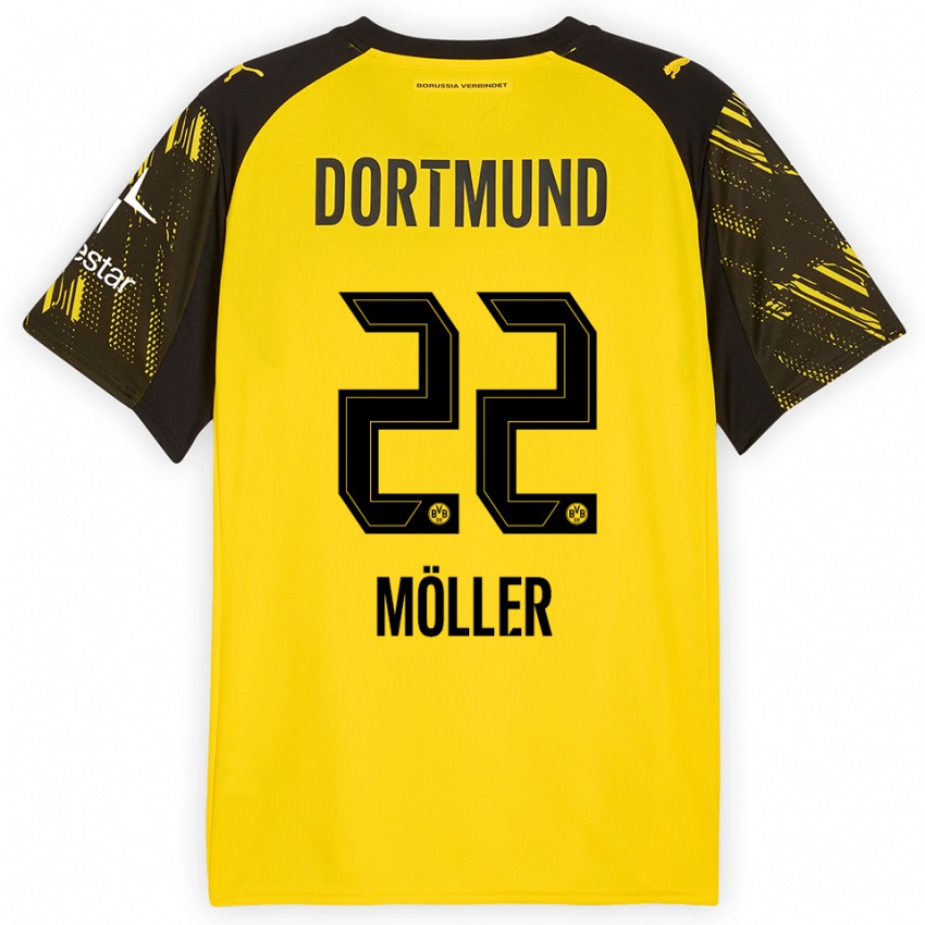 ילדים פול מולר #22 צהוב שחור ג'רזי ביתית 2025/26 חולצה קצרה