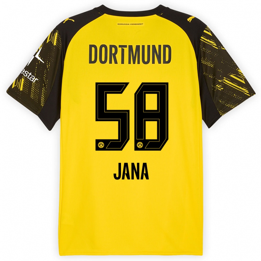 ילדים נורדברג יאנה #58 צהוב שחור ג'רזי ביתית 2025/26 חולצה קצרה