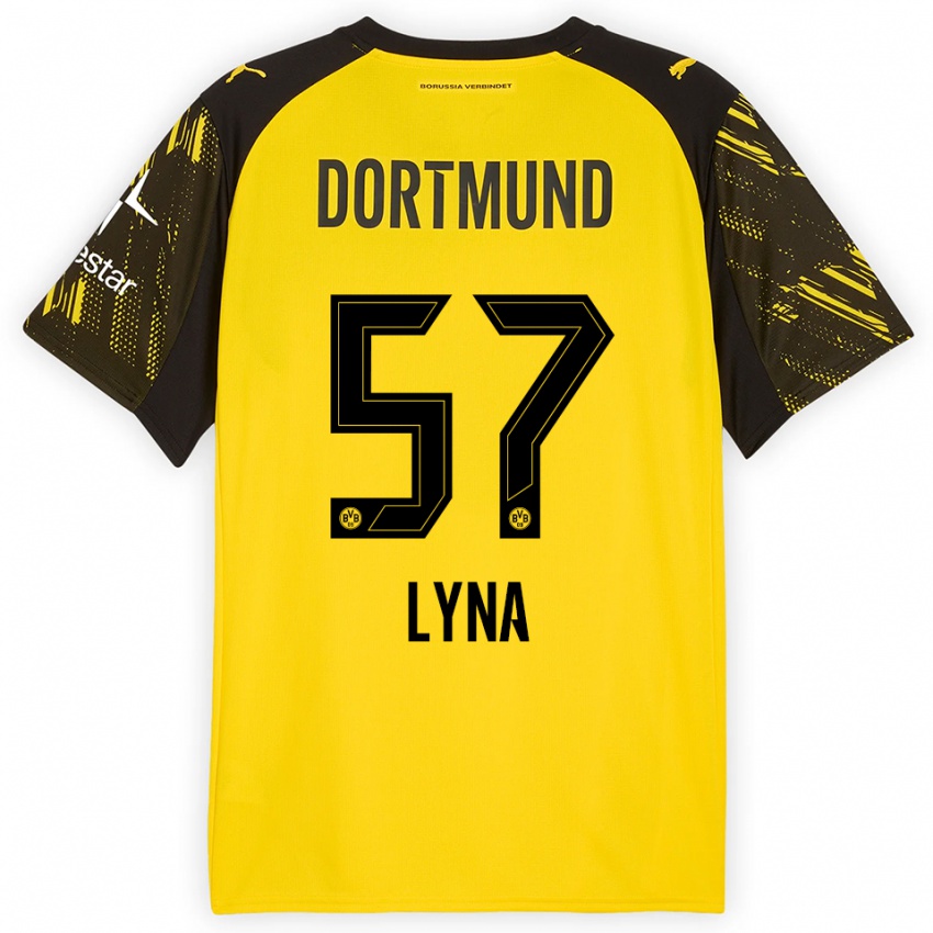 ילדים שוורץ לינה #57 צהוב שחור ג'רזי ביתית 2025/26 חולצה קצרה