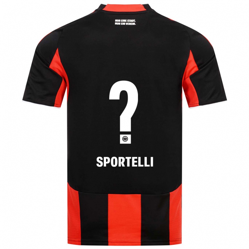 ילדים Flavio Sportelli #0 שחור אדום ג'רזי ביתית 2025/26 חולצה קצרה