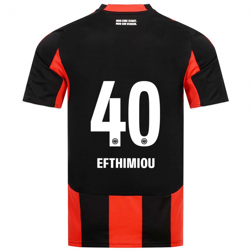 ילדים Sissis Efthimiou #40 שחור אדום ג'רזי ביתית 2025/26 חולצה קצרה